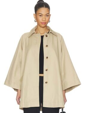 Tularosa Penelope coat in tan Women's Beige Swing Trench Coat Jacket